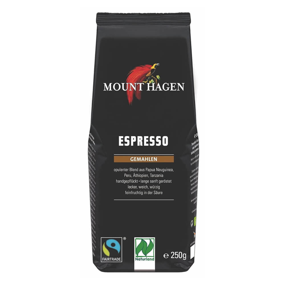 Mletá káva Espresso fair trade BIO 250 g - MOUNT HAGEN