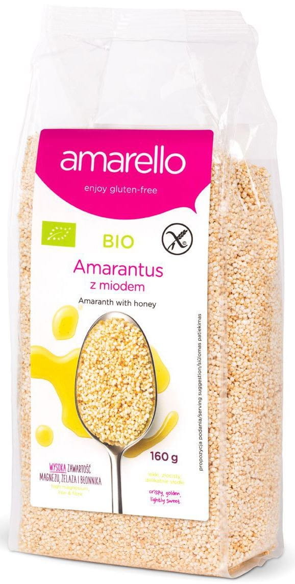 Amaranto sem glúten com mel BIO 160 g - AMARELLO