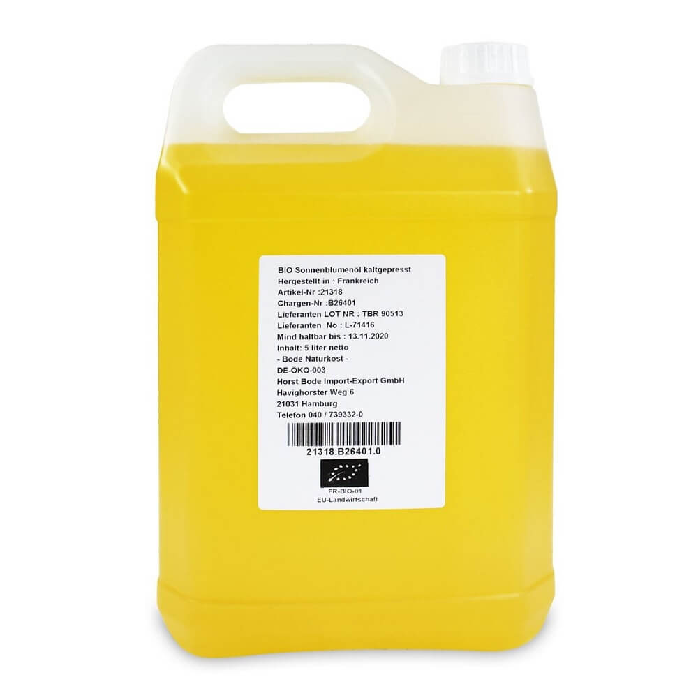 Olio di girasole spremuto a freddo BIO 5000 ml - HORECA