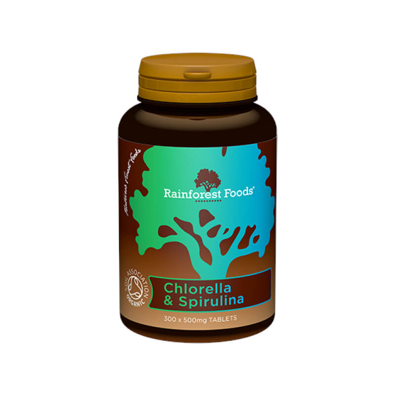 Chlorella 250 MG & Spirulina 250 MG BIO 300 Tabletter REGENWALD LEBENSMITTEL
