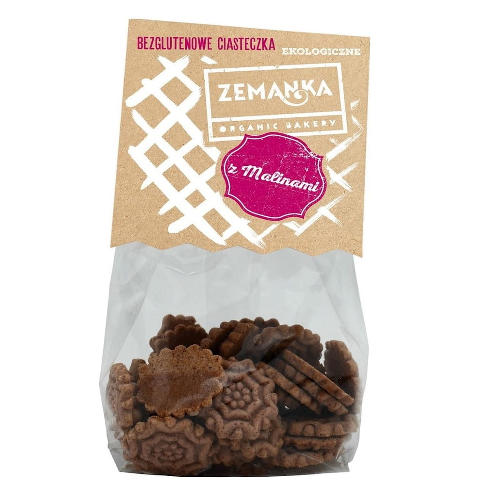 Biscoitos de framboesa sem glúten ORGÂNICOS 100 g - ZEMANKA