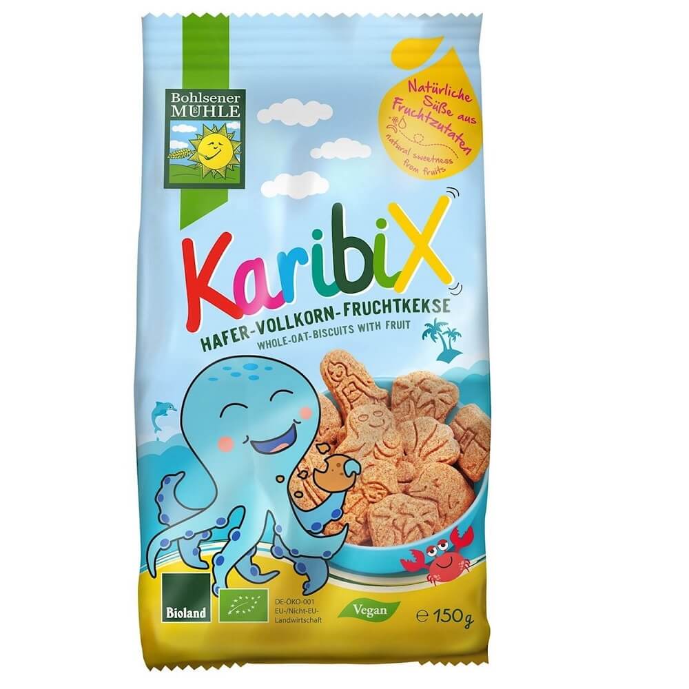 Oat biscuits with fruits for children Caribbean ORGANIC 150 g - BOHLSENER MÜHLE