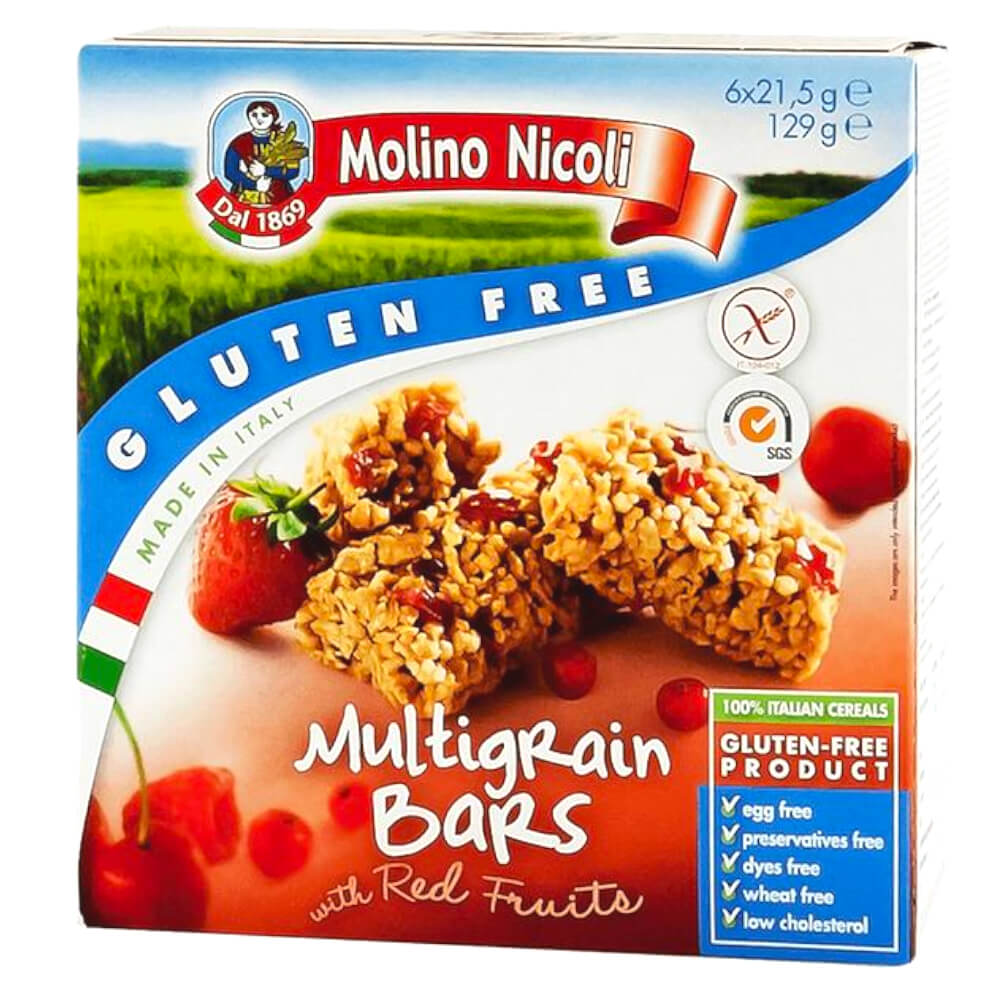 Mångkornsbar med röda frukter glutenfri 6x21,5 g MOLINO