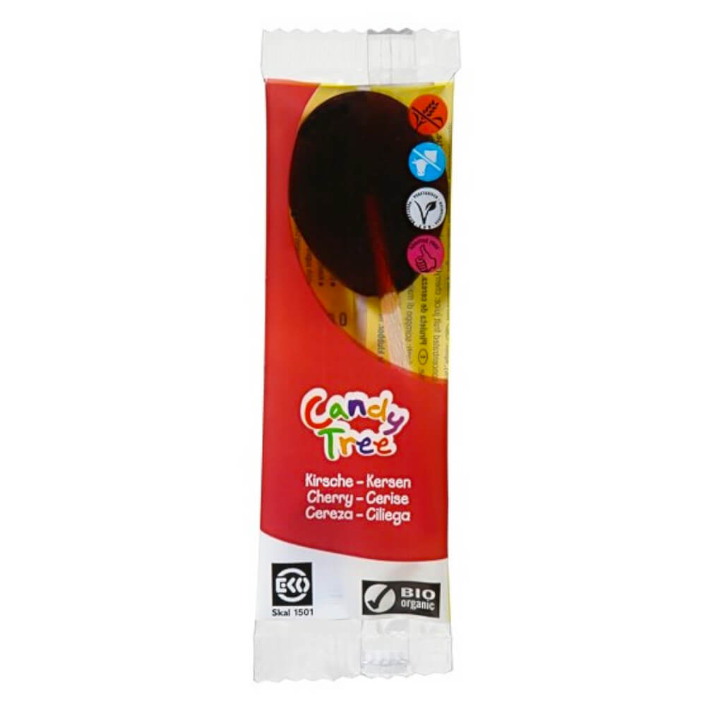 Glutenfrie kirsebærlollipops ØKO 13 g - CANDY TREE