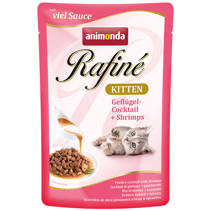 Rafiné Soupé Kitten Geflügel Mix mit Garnelen 100 g - ANIMONDA