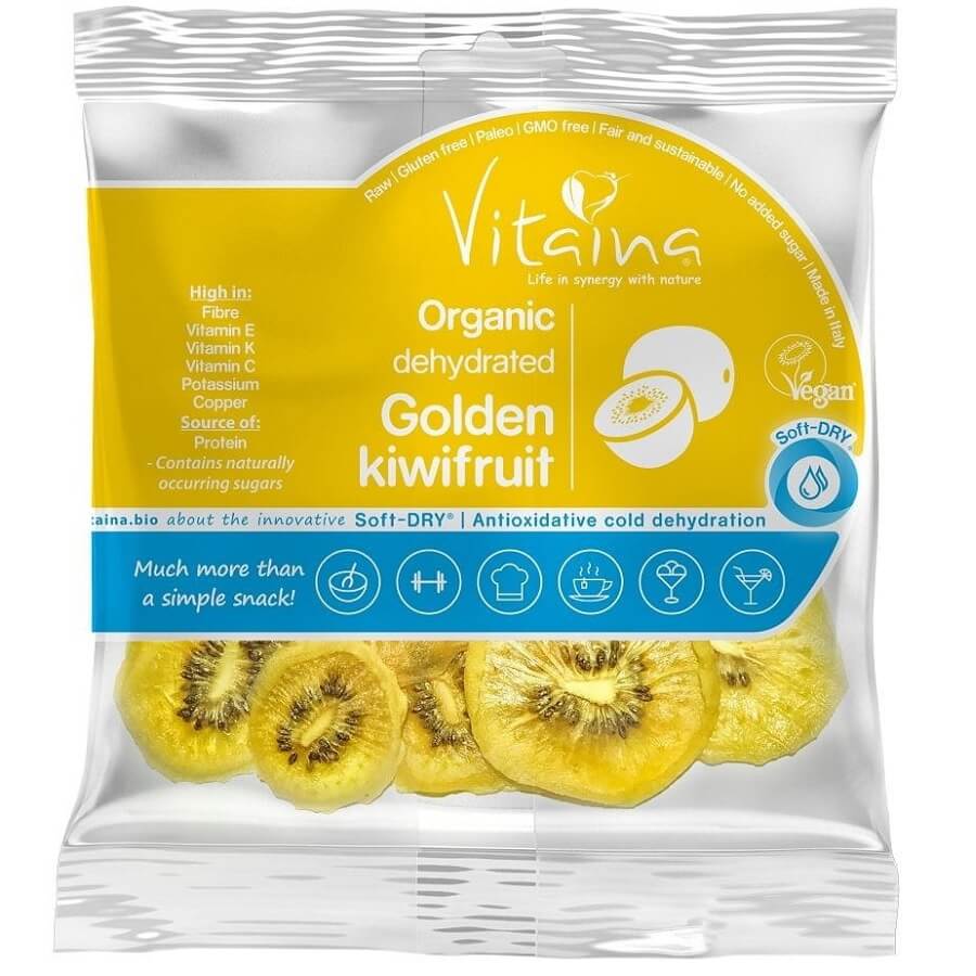 Gul torkad kiwi rå glutenfri EKO 28 g - VITAINA