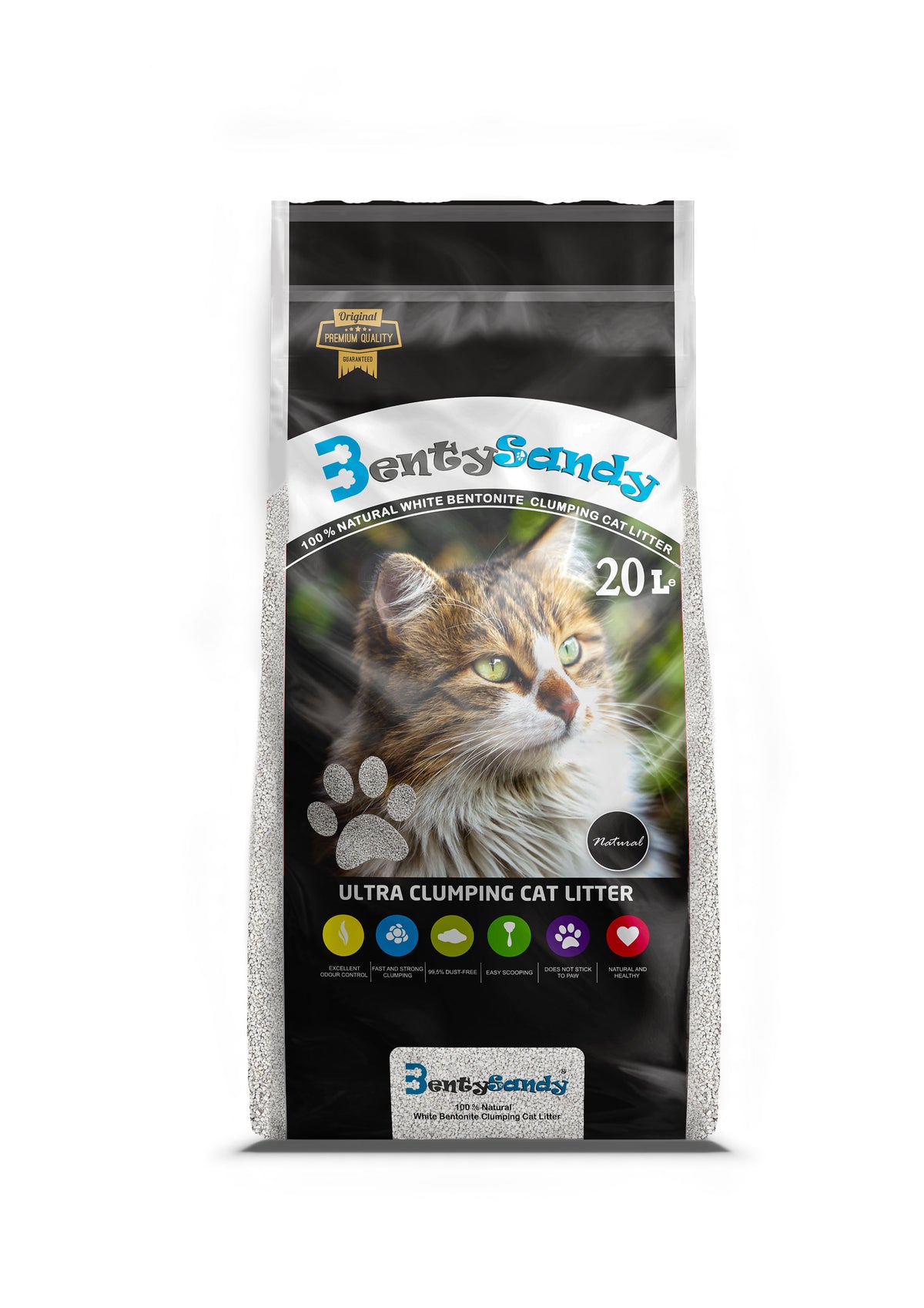 NATURAL Weiße Bentonitstreu 20l - BENTY SANDY