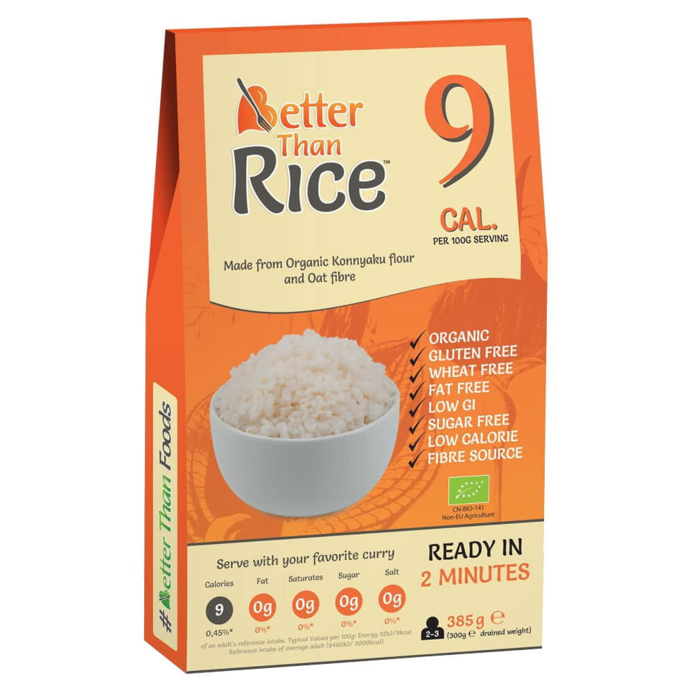 Tăiței Konjak în K buc. Orez înalt fără gluten BIO 385 g - MAI BUN DECÂT ALIMENTELE