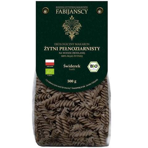 Vollkorn-Roggennudeln (Roggen) Gimlet Fusilli BIO 300 g - FABIJAŃSCY