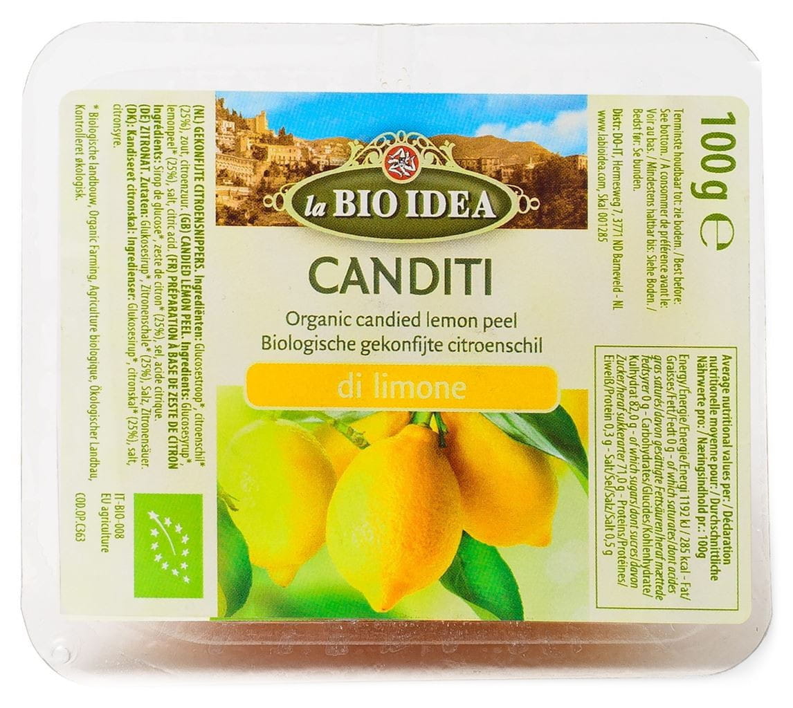 Kandiseret citronskal BIO 100 g - LA BIO IDEA