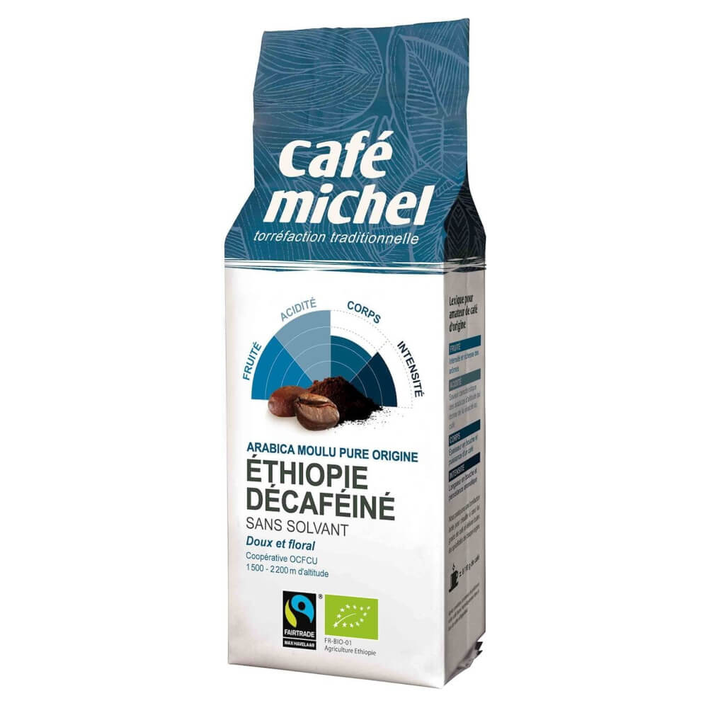 Mletá káva, bezkofeinová Arabica Etiopie fair trade BIO 250 g - CAFE MICHEL