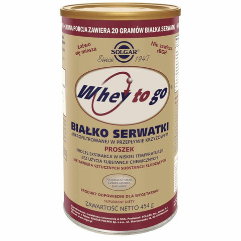 Whey Protein Schoko- und Kakaogeschmack Whey to go 454g SOLGAR Pulver