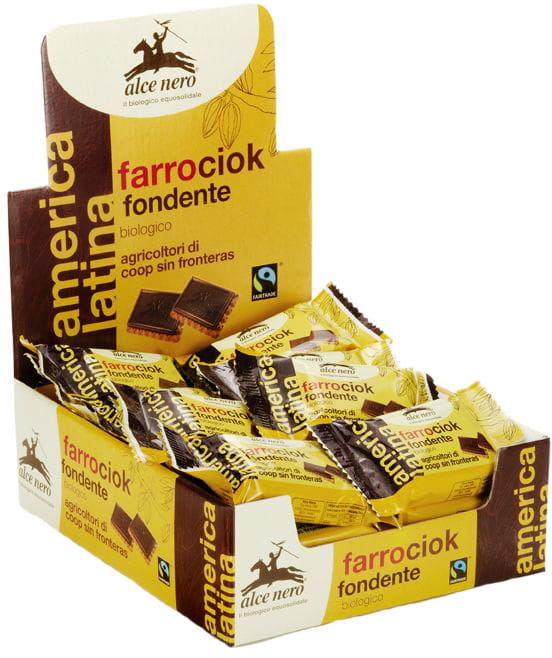 Špaldové sušenky s fair trade tmavou čokoládou BIO 28 g - ALCE NERO