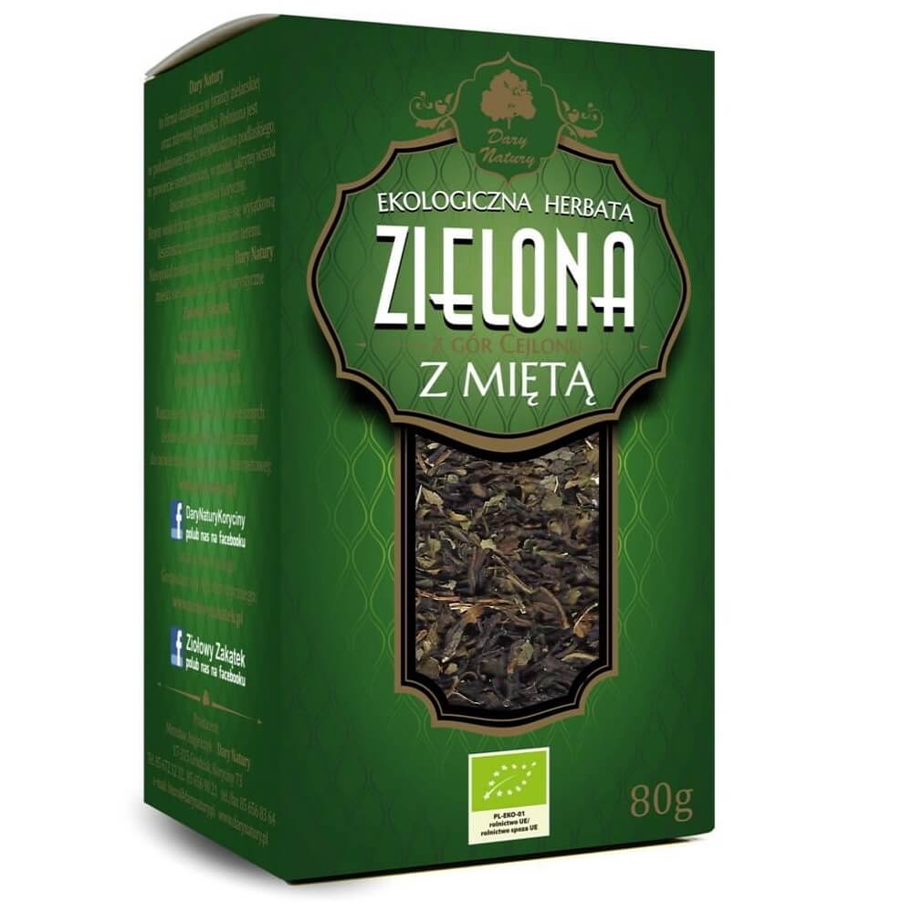 Organic Green Tea with Mint Leaf 80 g - GIFTS OF NATURE