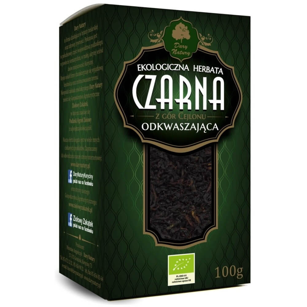 Černý odkyselující listový čaj BIO 100 g - DARY PŘÍRODY