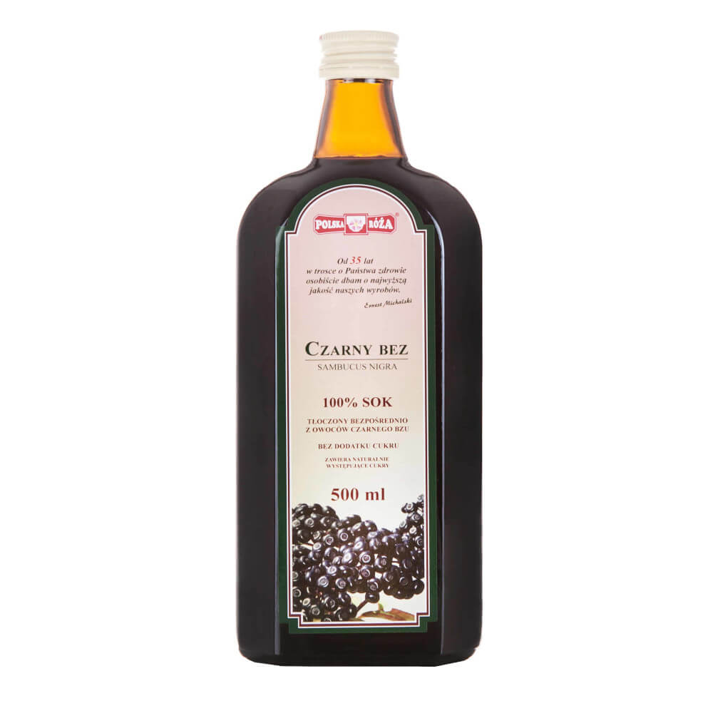 Elderberry juice 100% 500 ml POLISH ROSE