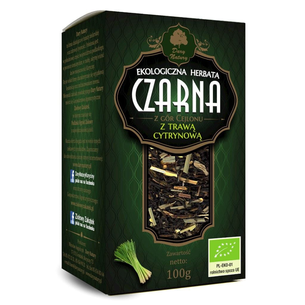 Černý čaj s citronovou trávou BIO 100 g - DARY PŘÍRODY