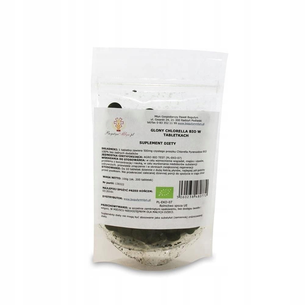 Chlorella BIO 100 g (200 biji) Tablet - BOGUTIN MÜHLE