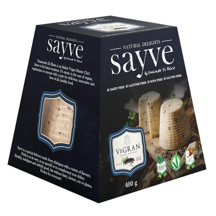 Vegansk produkt med kikärtor och svartpeppar, laktosfri glutenfri EKO 400 g - SAYVE