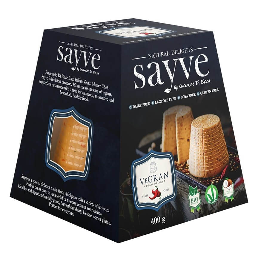 Vegansk produkt med kikärtor och chili, laktosfri glutenfri EKO 400 g - SAYVE