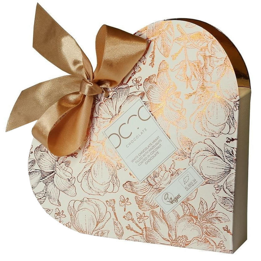 Hati putih coklat diisi dengan kacang hazel dalam coklat kelapa BIO 400 g - OCTO