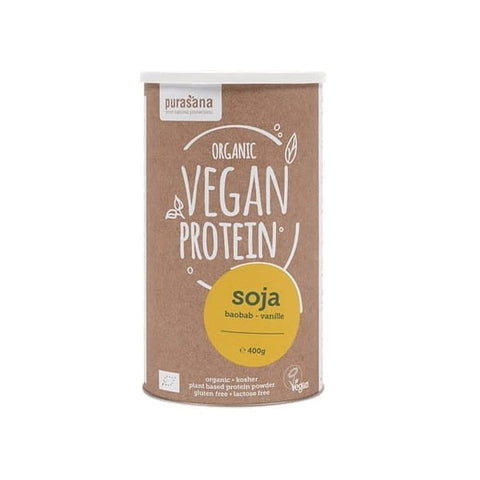 Laktosefreies Sojaprotein Baobab und Vanille glutenfrei BIO - 400 g - PURASANA