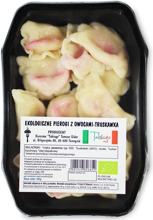 เกี๊ยวขนมปังกับผลไม้ - สตรอเบอร์รี่ ออร์แกนิค 400 กรัม - KARCZMA TABIAGO