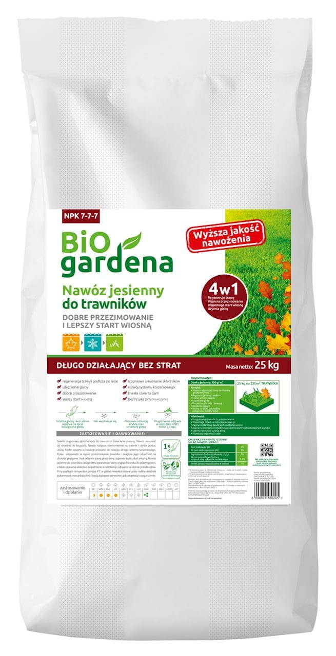 Podzimní ekologické hnojivo pro trávník 25 kg - BIO GARDENA