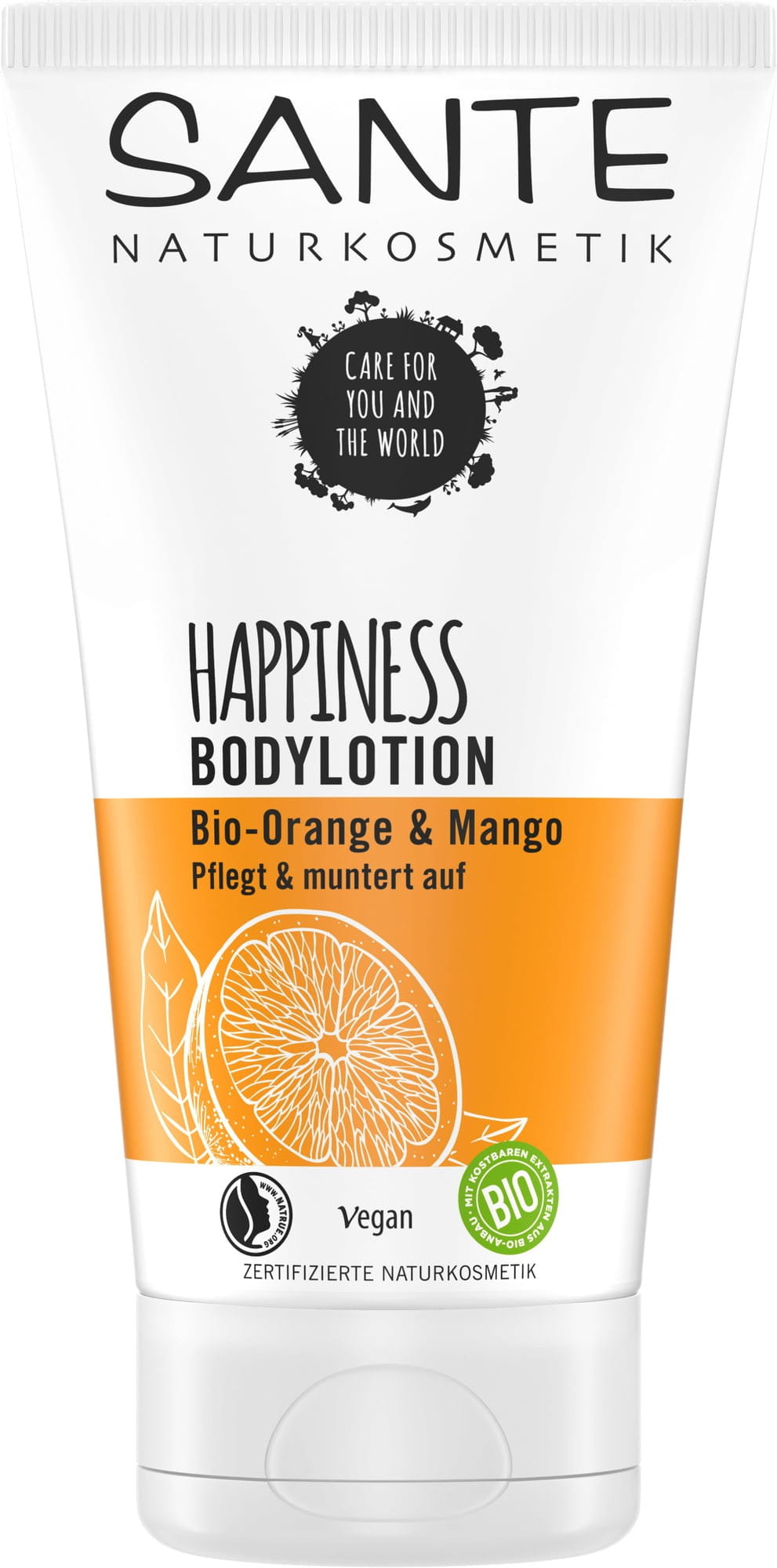 Happiness Orange und Mango Öko-Bodylotion 150 ml - SANTE