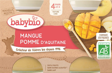 Dessert Mango - Apfel ab 4 Monate glutenfrei BIO 2x130 g BABYBIO