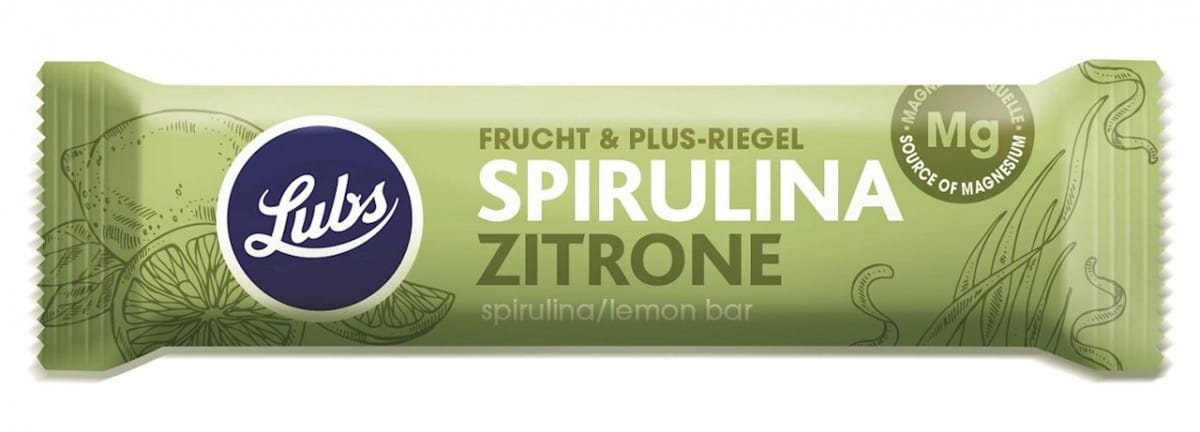 Glutenfreier Dattelriegel mit Spirulina und Zitrone BIO 40 g - LUBS