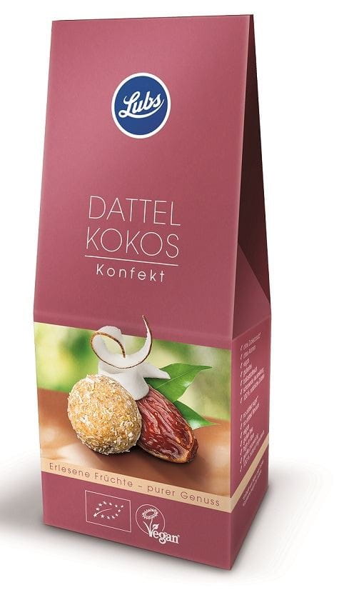 Dattelpralinen mit Kokosflocken glutenfrei BIO 100 g - LUBS