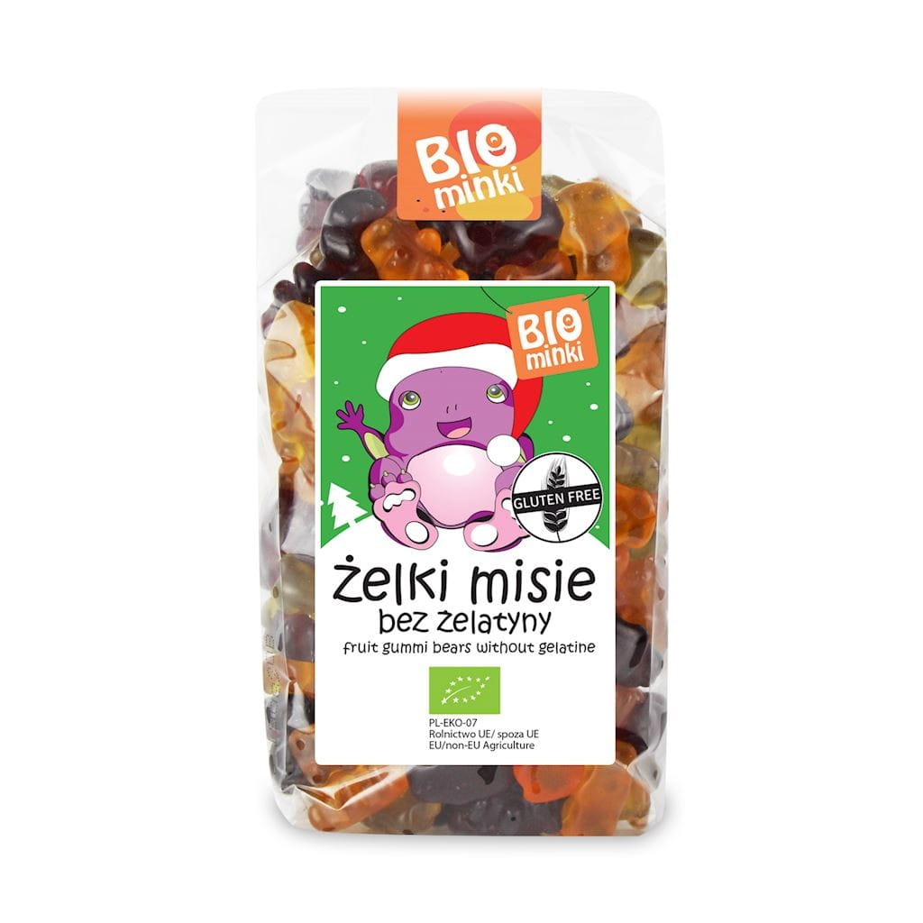 Gummibärchen (Teddybären) ohne glutenfreie Gelatine BIO 500 g - BIOMINKI