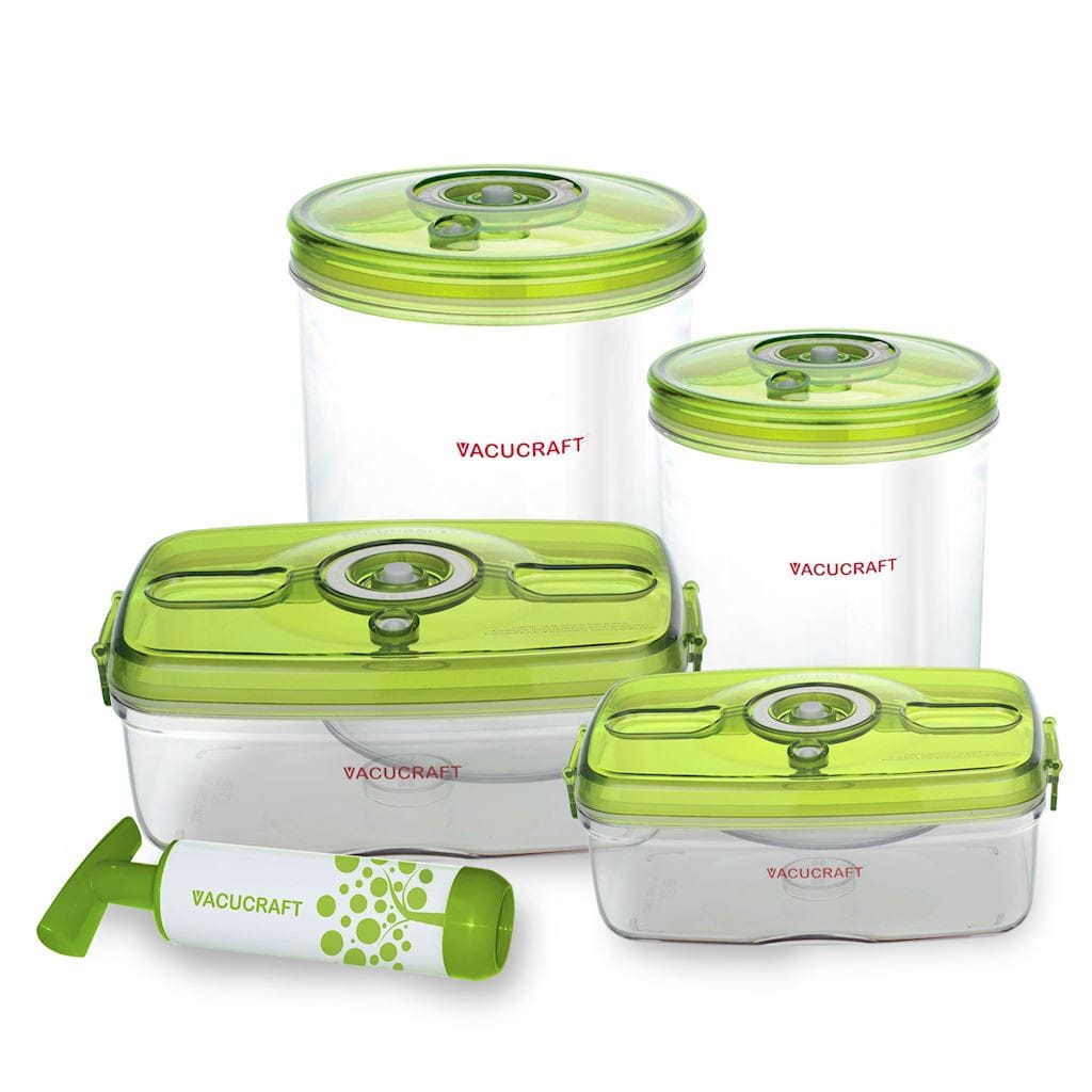 Set de 4 containere pentru alimente cu pompă de vid - VACUCRAFT