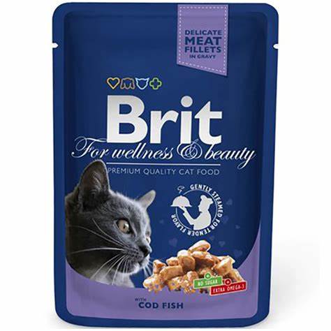 POUCHES COD FISH Beutel für Katzen mit Kabeljau 100g - BRIT