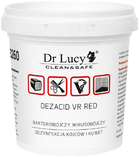 Pulverförmiges bakterizides, viruzides und fungizides Präparat [Dezacid VR rot] 150 g - DR LUCY