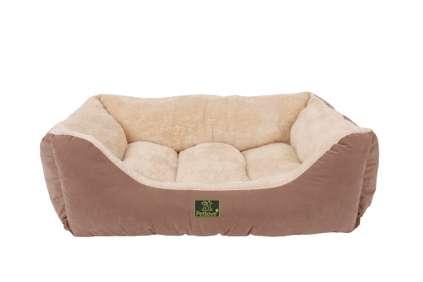 Hundebett braun und beige 62x53x24cm [LEG119MKH] - PETLOVE