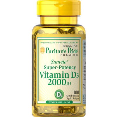 Vitamine D3 2000ui 100 gélules PURITAN'S PRIDE