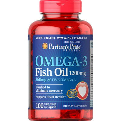 Fischöl OMEGA3 1200mg OMEGA3 Fischöl 100 Kapsler PURITAN'S PRIDE