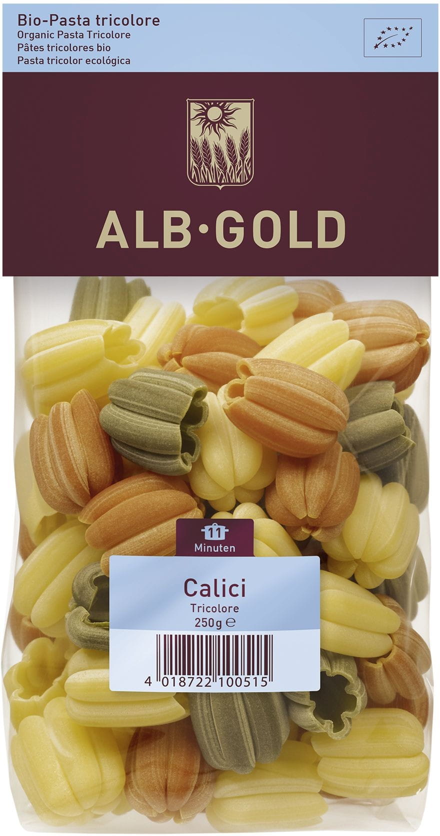 Pasta (semolina tricolor) Calici (Tulip) BIO 250 g - ALB GOLD