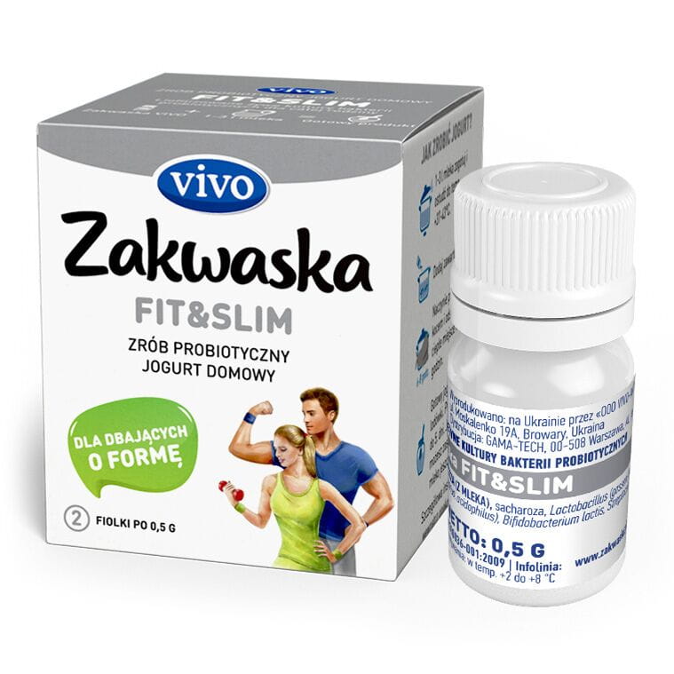 Fit & Slim hemgjord yoghurt, levande bakteriekulturer Probiotisk förpackning 2 x 05g STARTER VIVO