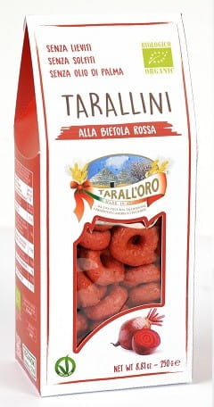 Tarallini Snacks s červenou řepou BIO 250 g - PASTIFICIO TARALL 'ORO