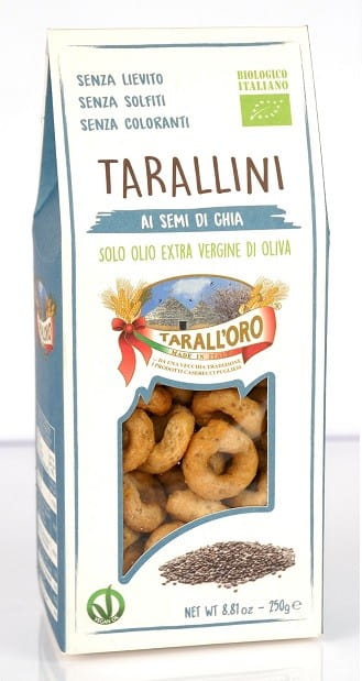 Tarallini Snacks s chia semínky BIO 250 g - PASTIFICIO TARALL 'ORO