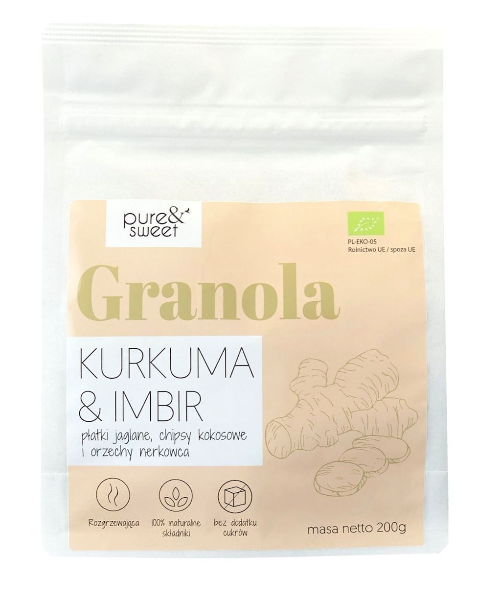 Granola Kurkuma - Zázvor BIO 200 g - PURE & SWEET