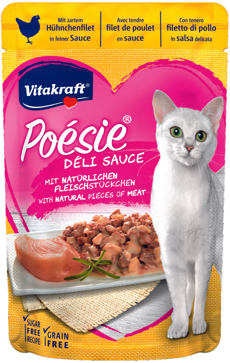 POESIE DELI SAUCE Hühnerbeutel für Katze 85g - VITAKRAFT