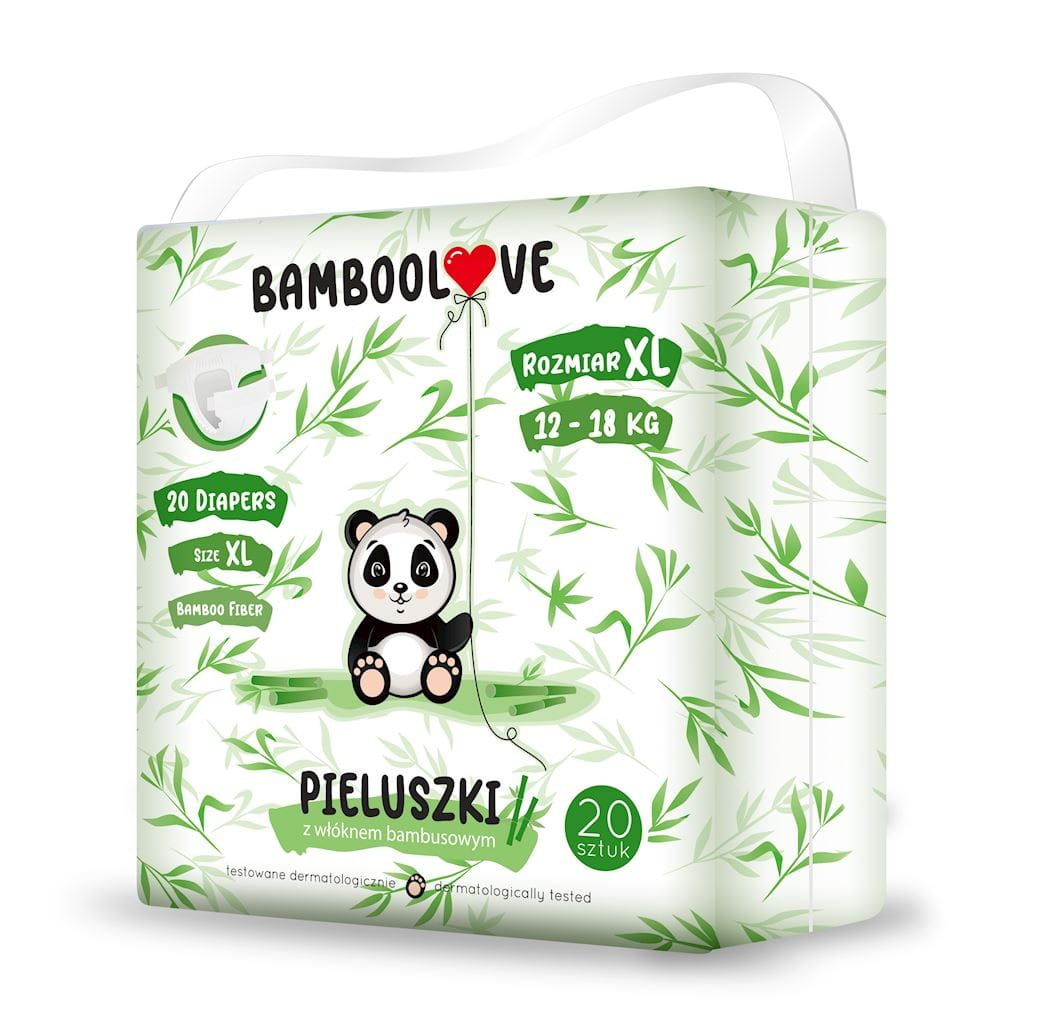 Bambusfaserwindeln Größe XL 12 - 18 kg (20 Stück) - BAMBOOLOVE