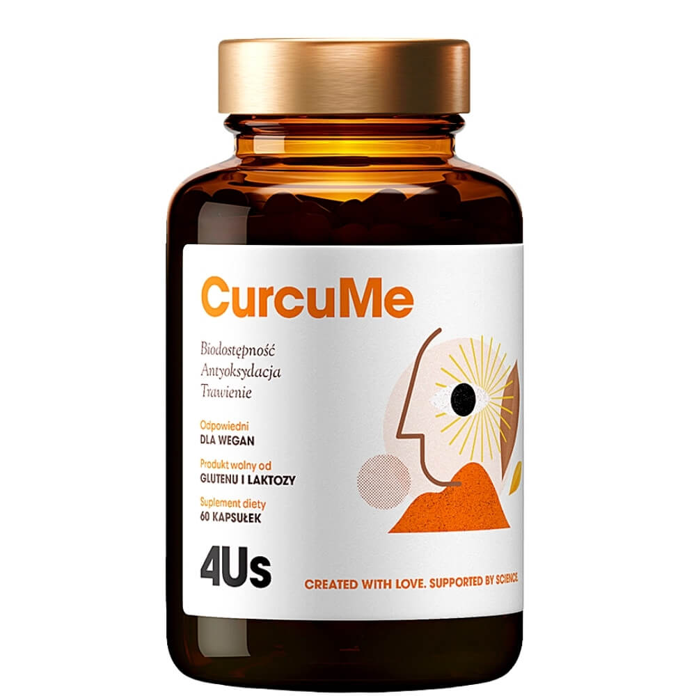 Curcume 4us Extrakt z kurkumy a černého pepře s kurkuminem + piperinem 60 kapslí HEALTHLABS