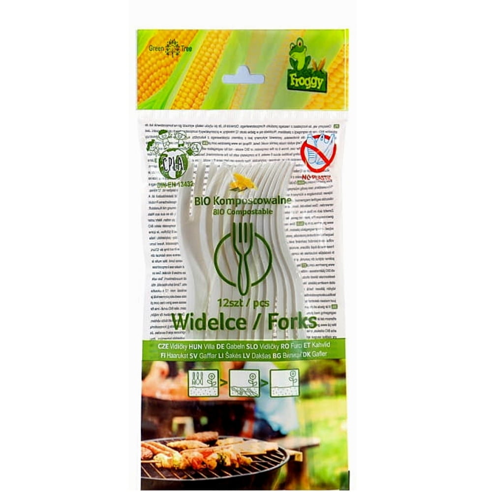 Compostable forks 12 pieces - FROGGY