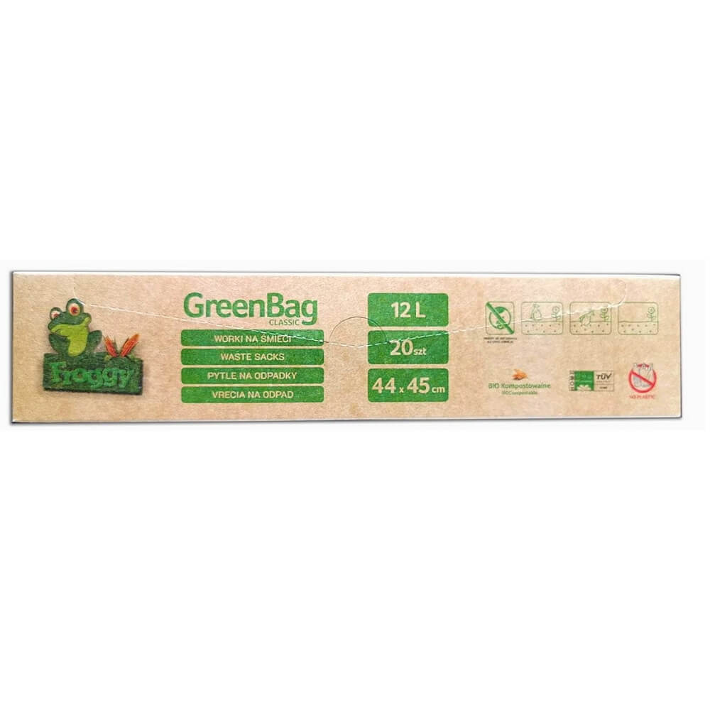BIO a směsné odpadkové pytle (kompostovatelné) 12 L 20 kusů - FROGGY