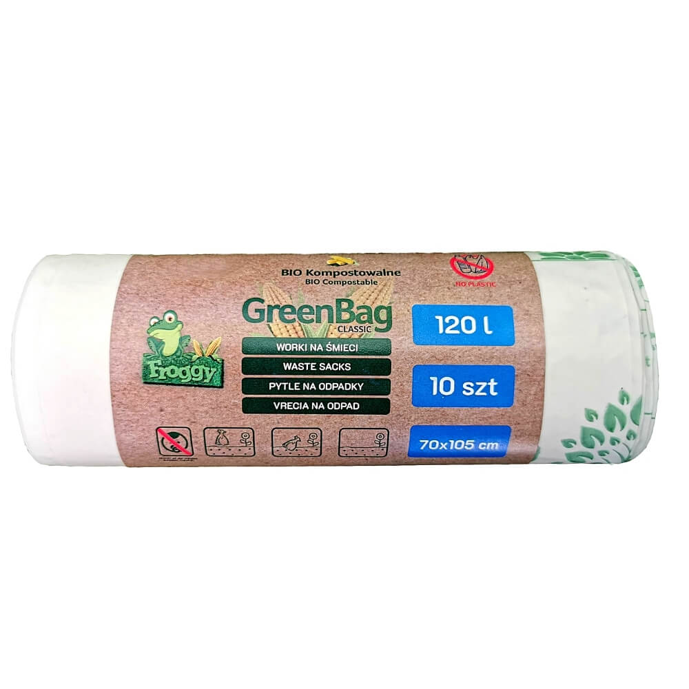 Beg BIO dan sisa campuran (boleh dikompos) 120 L 10 keping - FROGGY